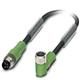 Sensor/actuator cable, 4-position, PUR halogen-free, black-gray RAL 7021, Plug straight M8, on Socket angledM8, cable length 3 m