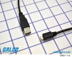 USB 2.0 Type-A to Micro-B Cable Assembly, 6ft, Black