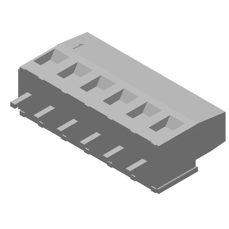 6 Pos 5mm Terminal Block, Straight, Solder, 17.5A, 300V, Green