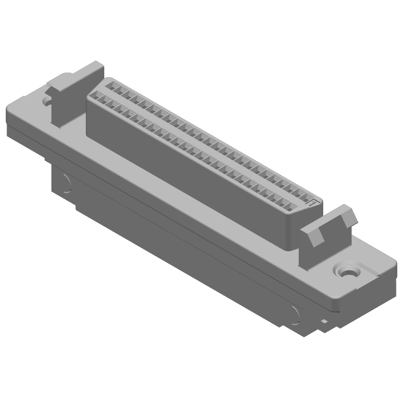 SCSI 50 Pos RA IDC Connector, 1.27mm Pitch, Female, Gold/Tin/Lead