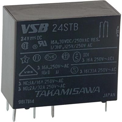 Takamisawa VSB-24STB PCB Mount Relay 24Vdc 1 CO, SPDT