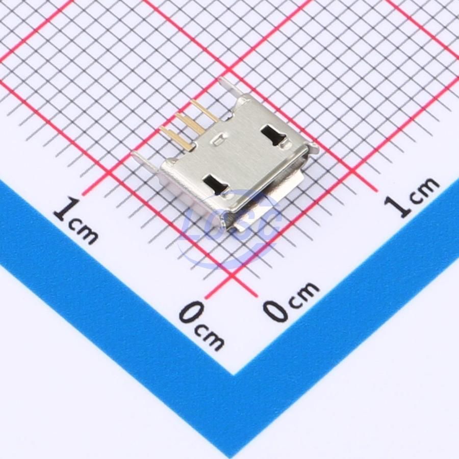 5 Pos USB 2.0 Receptacle, Shielded, Solder, Vertical