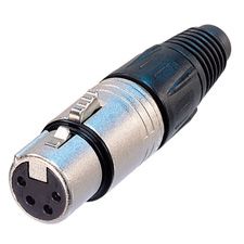 4-Pin Male Power Connector, 10A, 50V, Silver Plated Brass