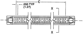 40 Pos 1.27mm RA IDC Socket Receptacle, 300V, 500mA