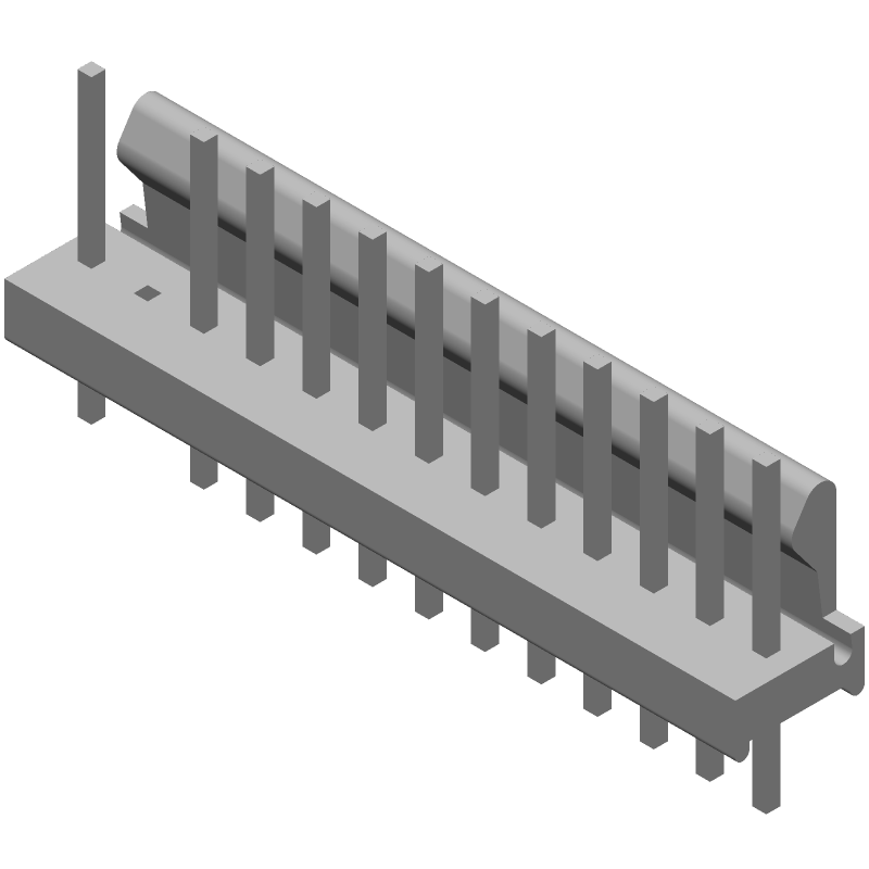 Wire-to-Board Header, 13 Pos, 2.54mm Pitch, 5A, Tin, Thru-Hole