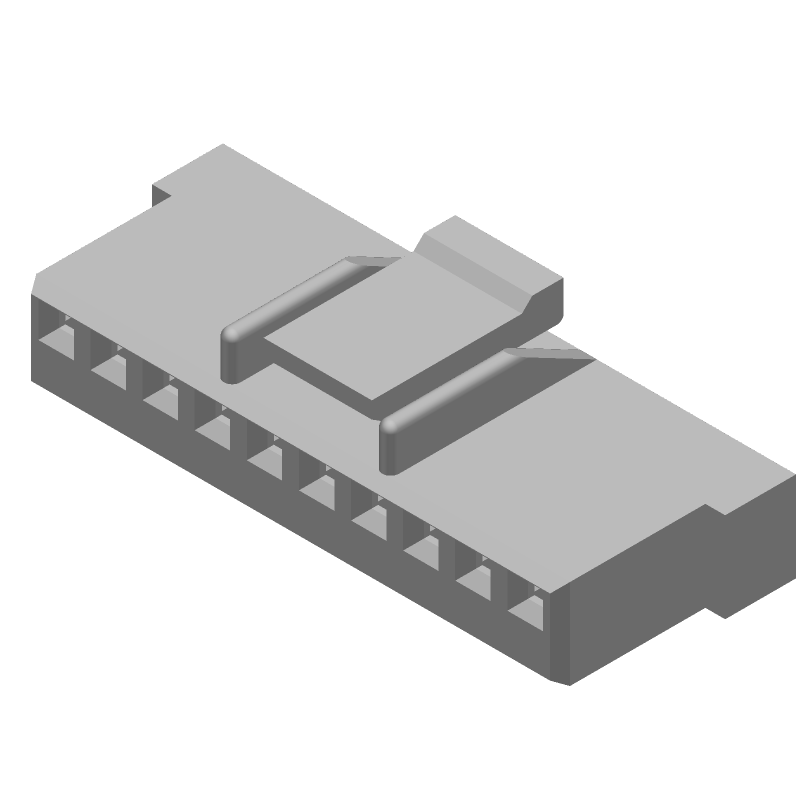 Conn Housing RCP 10 POS 2.5mm Crimp ST Cable Mount Natural Bag