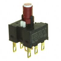Illuminated DPDT Switch, 2 Pos, 125VAC, 3A, Panel Mount, Red LED