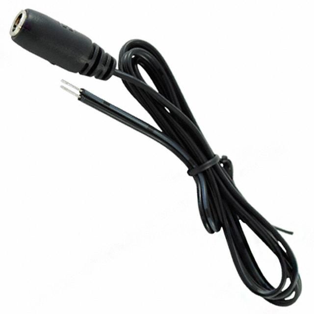 DC Power Cable Assembly, 0.915m, 24AWG Flat Wire, 2-Pin Barrel Jack