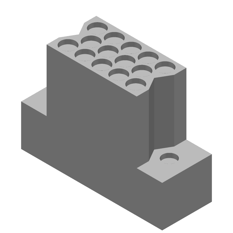 14 Pos Male Rectangular Connector, Black, Solder, UL94 V-0