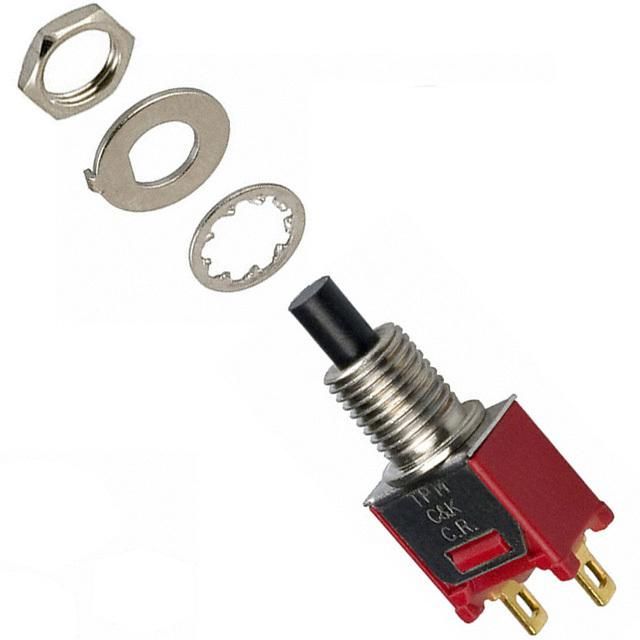 SPST-NO Pushbutton Switch, 20V, 0.4VA, Solder, Panel Mount