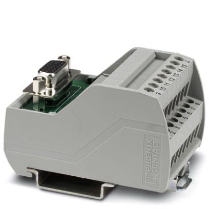 VARIOFACE module, with screw connection and high density D-Subminiature female connector, for mounting on NS 35, no. of pos.: 15, width: 44.9 mm