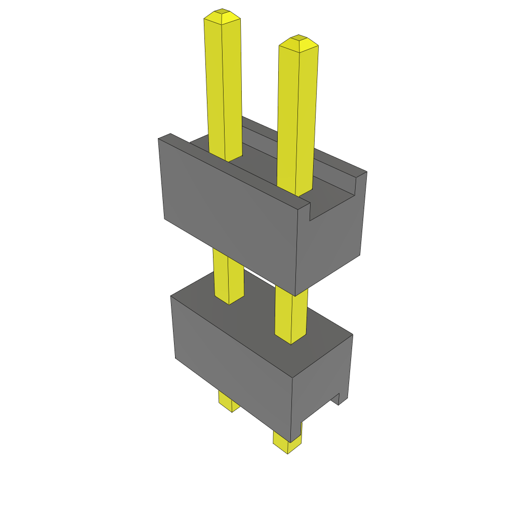 Conn Board Stacker HDR 2 POS 2.54mm Solder ST Top Entry Thru-Hole Bulk