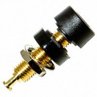Conn; Test; Banana; Jack; PanelMnt; Solder; Black; 4mm; Gold Pld Brass; 15A; 2000VDC; 10Pk