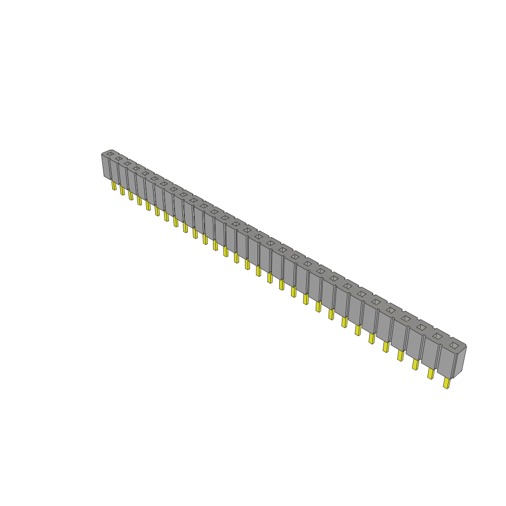 30 Pos 2.54mm Receptacle Socket Strip, Thru-Hole Solder