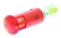 Flush Indicator Panel Mount, 10mm Mounting Hole Size, Red LED, Tab Termination, 12 mm Lamp Size, 24 28 V