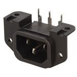AC RECEPTACLE,MALE,R/A,15A@250 SCREW FLANGE,SOLD TERM,UL/CSA