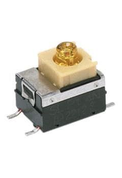 Illuminated Pushbutton Switch, SPST, Red LED, 30VDC, 100mA, Gold Contact
