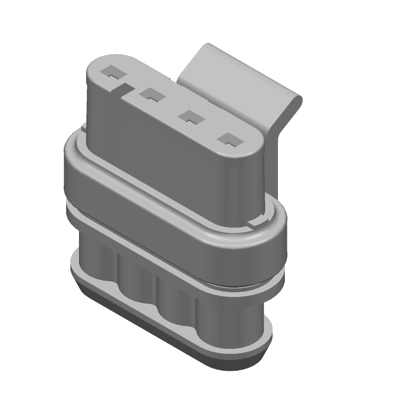 4-Pos Signal Rectangular Connector, Wire-to-Wire, Crimp, IP67