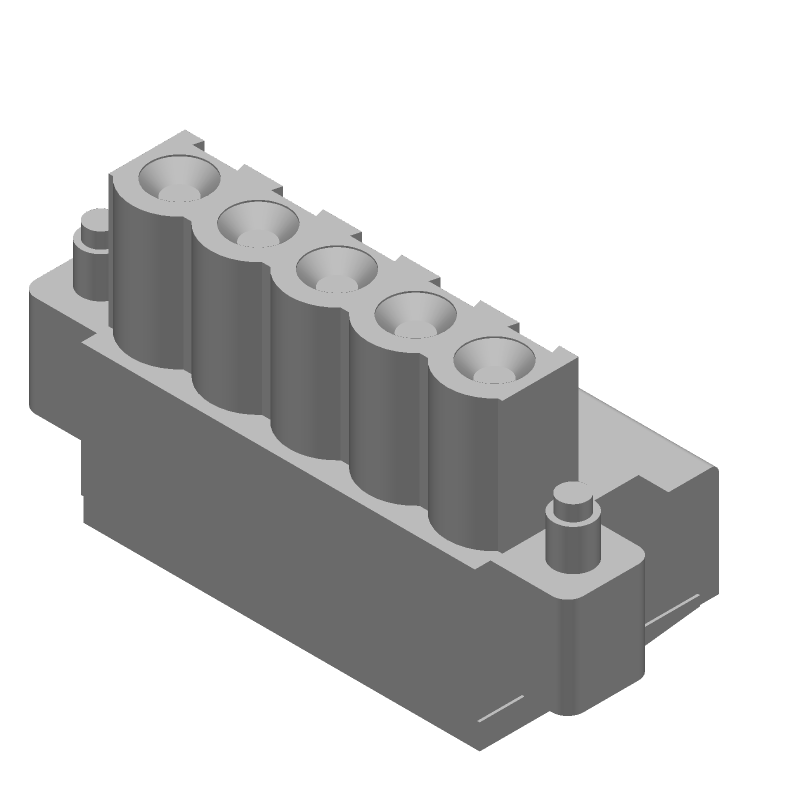 5 Pos 5mm Screw RA Terminal Block, 15A, 300V, Green