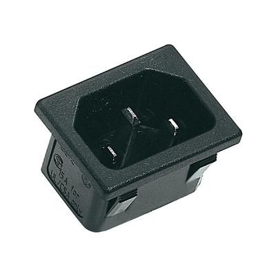 IEC connector C14 Plug, vertical mount Total number of pins: 3 10 A Black K & B 42R023212150 1 pc(s)