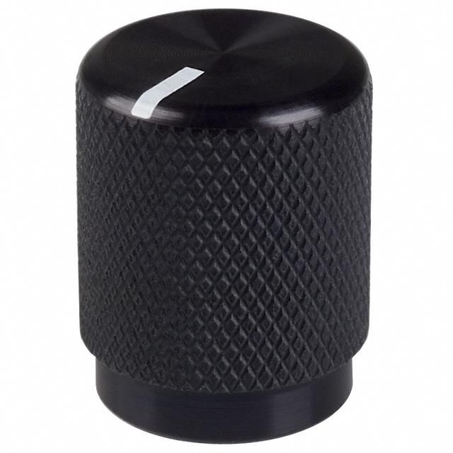 Metal Knurled Knob, 0.236" Dia, Black
