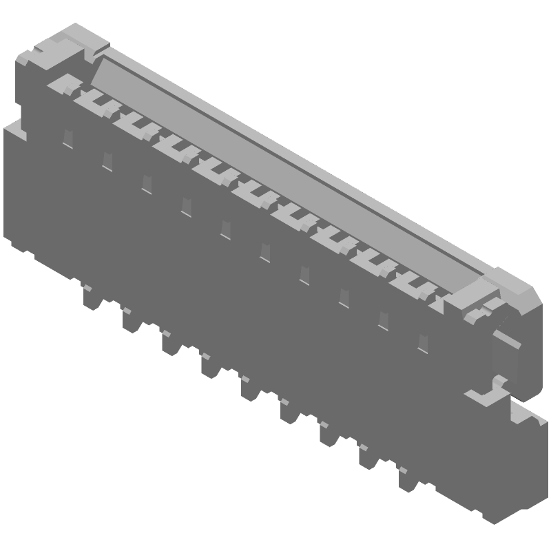 19 Pos 0.012" Pitch RA SMD Receptacle Connector