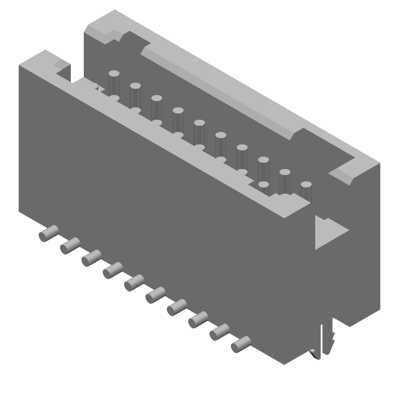 20 Pos 1.27mm Gold Shrouded Header, Straight, SMD