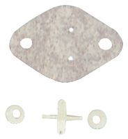 INSULATING KIT, MICA TO-3 2KV; Insulator Body Material:Mica; Thermal Conductivity:-; Breakdown Voltage Vbr:2kV; Thickness:0.2mm; Volume Resistivity:-; Thermal Impedance:-; Dielectric Strength:-; Product Range:-; External Depth:44mm; Isolation Voltage:2kV; Mounting Hole Dia:4mm; Overall Width:30.2mm; Type:Transistor Insulating Kit