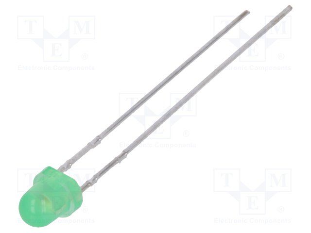 Single Color LED, Yellow Green, Diffused, T-1, 3.2mm, ROHS COMPLIANT PACKAGE-2