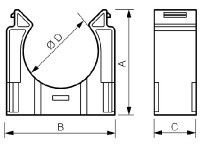 Legrand Fixing Clip Cable Conduit Fitting, Polyamide 25mm nominal size