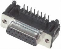 ERNI Right Angle Through Hole Solder D-sub Connector, Plug, 15 Way, 3.5A