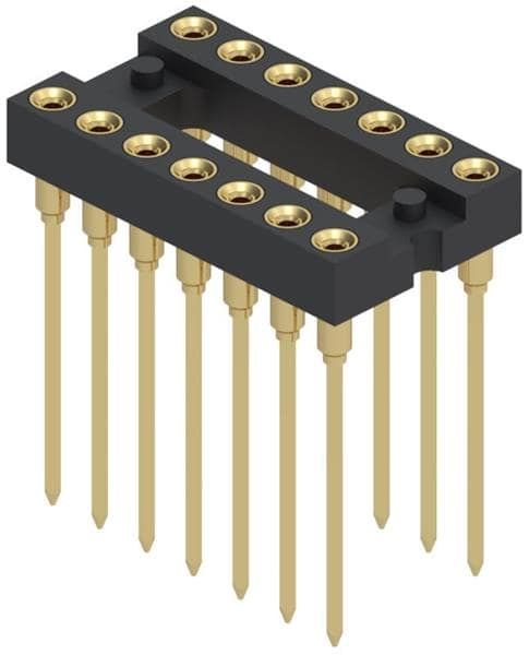 14 Pos Gold DIP Socket, 2.54mm Pitch, 3A, 1kV