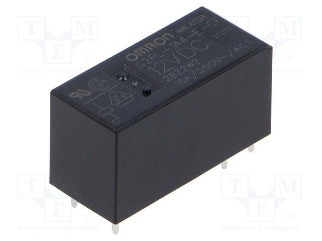 12VDC SPST-NO Power Relay, 16A, Through Hole, Sealed