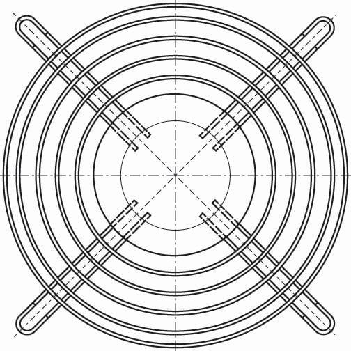 132mm Steel Wire Finger Guard - Axial Fan Accessory