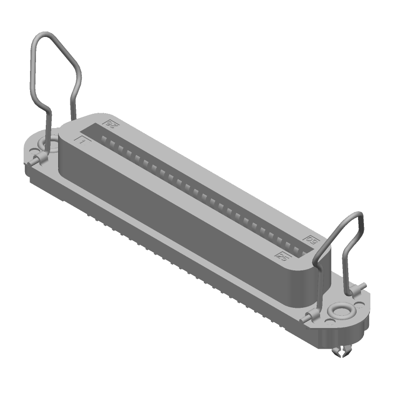 50 Pos IEEE 488 F Solder ST Connector, 2.16mm Pitch, Shielded