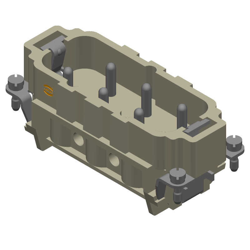 Rectangular Connector, 6 Pos, Male, 35A, 600V, IP65, Screw