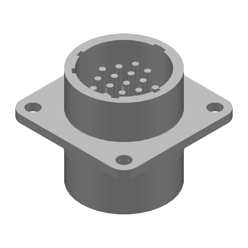 CPC Series 1 Receptacle, 16 Pos, Male Pin, Gold, UL94 V-0, IP65