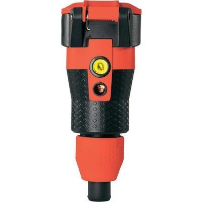 Safety mains socket PVC + voltage display 230 V Black, Red