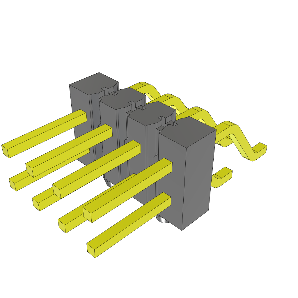8-Position 2-Row Shrouded Header, 2.54mm Pitch, Surface Mount, 125°C