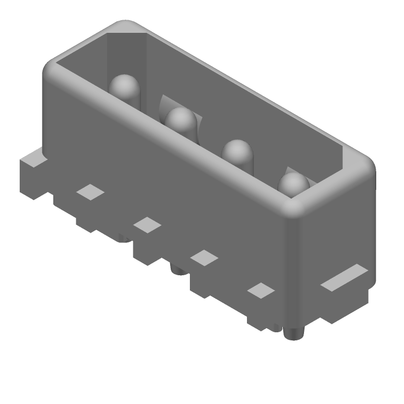 4 Pos Male Power Connector, 13A, 250V, Wire-to-Board, Through Hole