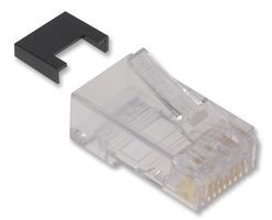 8 Pos Modular Connector, Male, Straight, 1.5A, 150V, IDC, Gold Bronze
