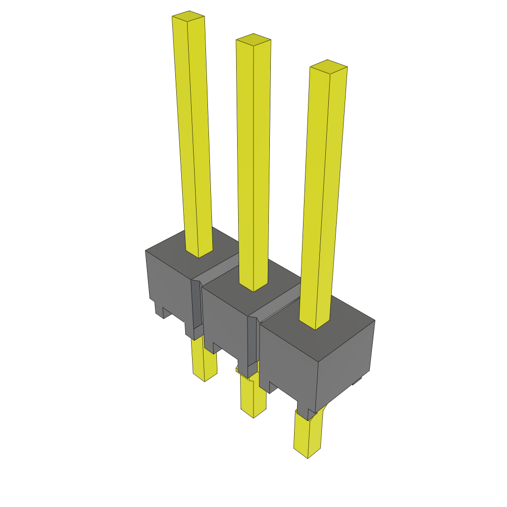3-Contact Unshrouded Header, HDR, 2.54mm Pitch, Through Hole Mount
