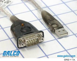 USB A to D-Sub 4/9 Pin M-M Cable Assembly, 1.42ft, Shielded
