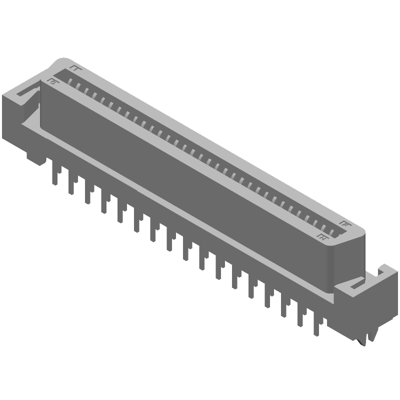 68 Pos, 0.05" Pitch, Straight Female Connector, 1A, 250V