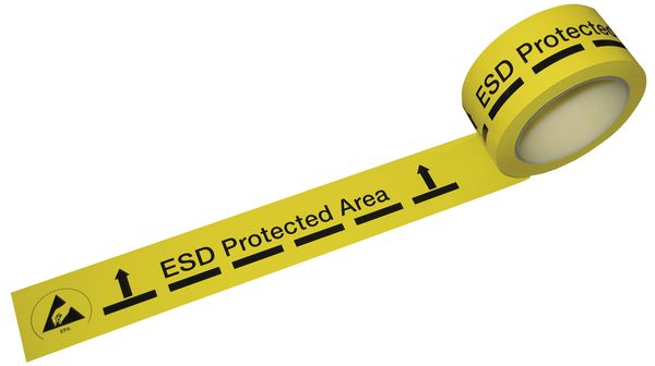 ESD marking tape yellow, black 50 mmx33 m, 12S3100