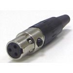 Mini XLR F 4 Pos Solder ST Cable Mount Connector