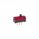 SPDT Slide Switch, 28VDC, 100mA, Gold/Silver, Through Hole
