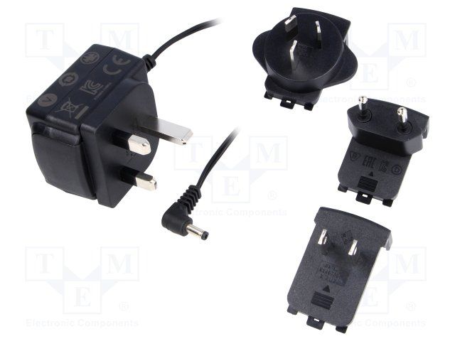 Power Adapter,  5VDC,  1A,   4mm Tip,  UK/EU/US/AUS