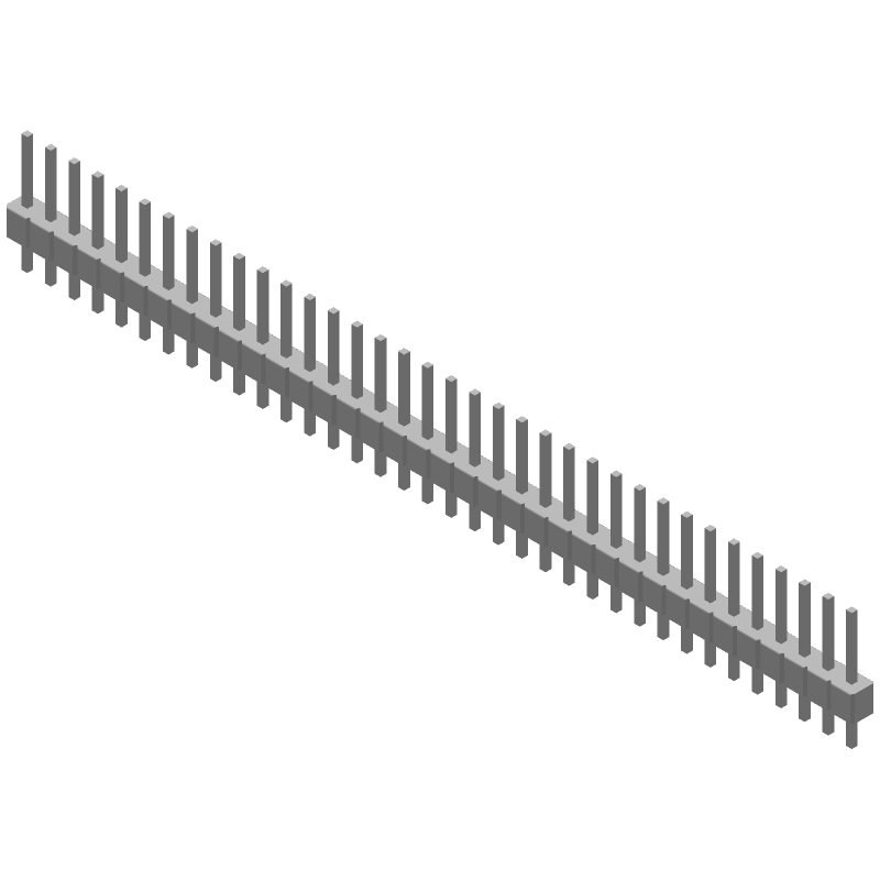 36 Pos 2.54mm Unshrouded Header HDR, Straight, Gold Plated