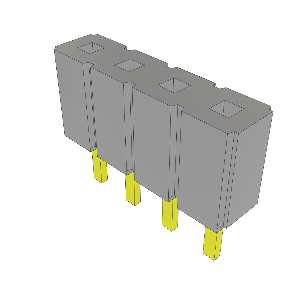 Conn Socket Strip SKT 4 POS 2.54mm Solder ST Thru-Hole Bulk